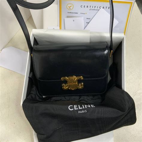 celine triomphe preloved|authentic Celine handbags.